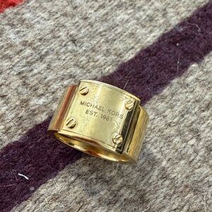 Michael Kors gold logo ring